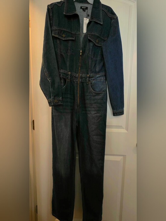 Nasty Gal Pants - Nasty Gal Indigo Denim Boilersuit